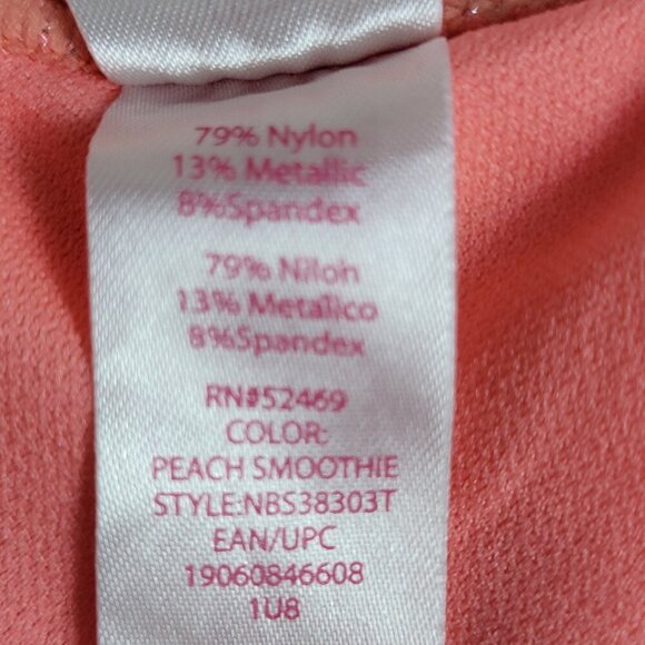 No Boundaries Bikini Top Juniors Size M Triangle Strappy Metallic Peach Smoothie - Picture 10 of 10